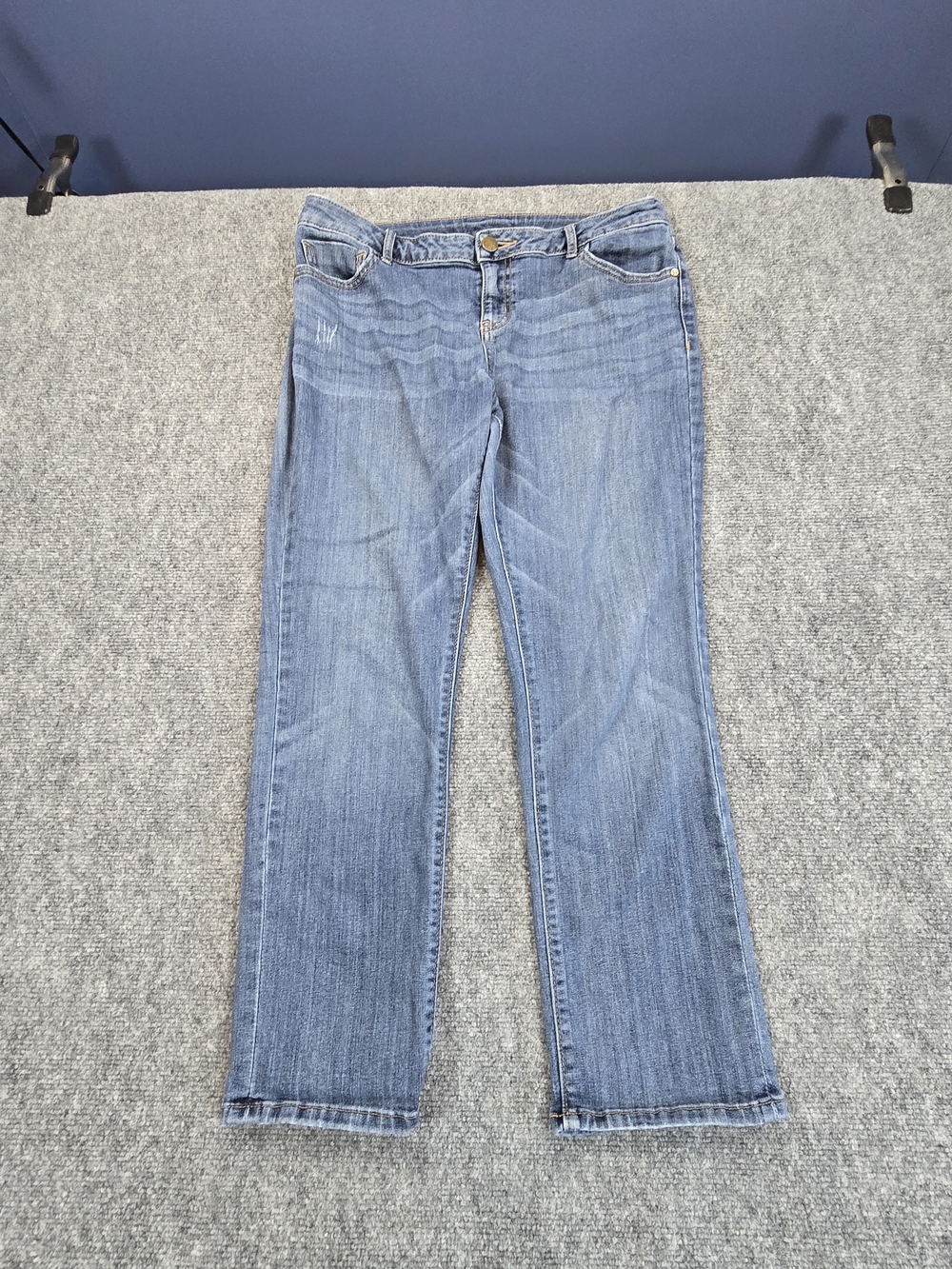 Simply Vera Vera Wang Capri Jeans Womens 12P Blue Denim Mid Rise Stretch Petite
